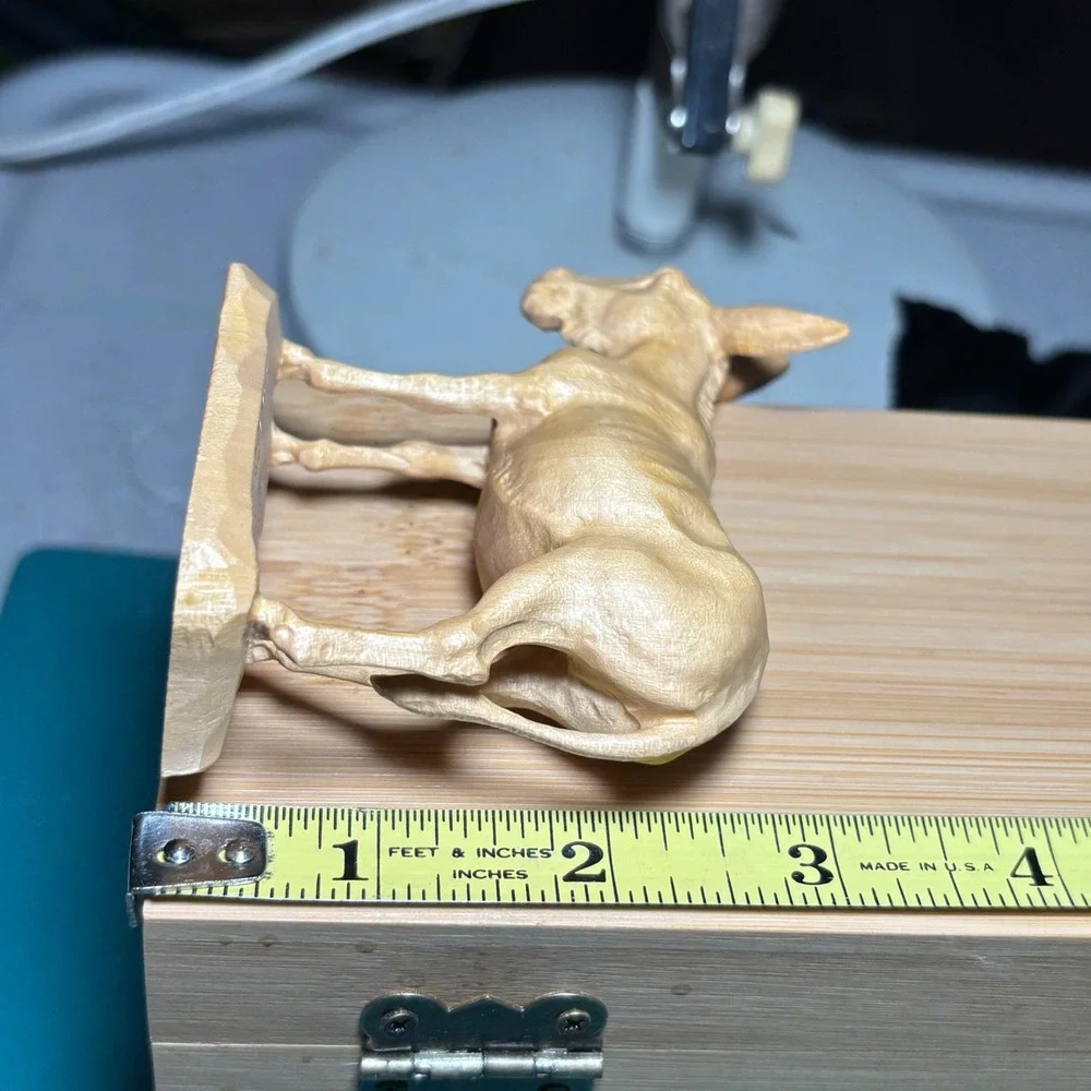 Anri‎ Nativity Donkey Figurine Tan Wood Carved Italy Standing 3.75